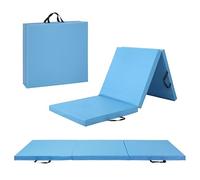 CAP Barbell Folding Exercise Mat - Durable, Anti-Tear, Thick Padding for Fitness, Aerobics, Gymnastics & Home Workouts. 72"L x 24"W x 2"Thick. BLUE