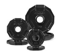 CAP Barbell Lot de 12 plaques de préhension olympiques revêtues de caoutchouc pour haltérophilie (1,1 kg x 2, 2,3 kg x 2, 4,5 kg x 2)