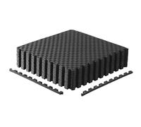 CAP Barbell Lot de 2 Tapis de Puzzle d'exercice en Mousse EVA emboîtables 1/2 | 61 x 61 x 1,27 cm | Motif Tatami - Noir