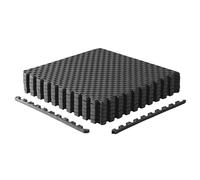 Cap Barbell Tapis d'exercice de 1,9 cm d'épaisseur, 6 pièces, motif tatami, noir [exercice et fitness, EVA, mousse, carreaux emboîtables, motif]