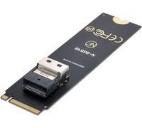 CAP-CY Slimline SAS PCIe SSD Adaptateur NGFF M-Key NVME vers U.2 U2 Kit SFF-8639 vers SFF-8654 SAS PCIe SSD pour carte mère Black