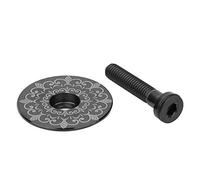 Cap de casque de cyclisme en alliage | 28,6 mm ajustement universel pour les promenades de montagne/route/BMX | Capeur supérieur en alliage TC4 léger avec expanseur et ((Totem Black))