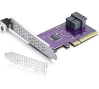 CAP-Double Adaptateur U.2 NVMe vers PCIe3.0 x8 pour SSD U.2 NVMe sans Fonction de Bifurcation PCIe, Compatible avec 2 SSD U.2