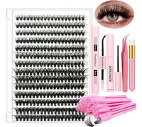 Cap-Kit Extension Cils\U2002diy Kit De Cils Spécial Pour Débutants 280 Mèches De Cils Bouclés 40d Longueur Colle Adhésive Et D'étanchéité Lash Remover Pinces À Épiler Outil Applicateur De Cils