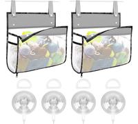 Cap-Lot De 2 Organiseurs De Jouets De Bain En Maille De Voyage, Sac De Rangement Pour Jouets De Bain, Plusieurs Façons De Les Suspendre (Ventouse - Gris)