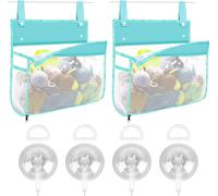 Cap-Lot De 2 Organiseurs De Jouets De Bain En Maille De Voyage, Sac De Rangement Pour Jouets De Bain, Plusieurs Façons De Les Suspendre (Ventouse - Vert)
