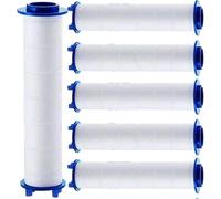 CAP-Lot de 6 filtres pour pommeau de douche, 9,5 x 2,4 cm, coton PP, filtre anti-calcaire épais, universel et propre, noyau en coton pour lutter contre le calcaire et le chlore (bleu)