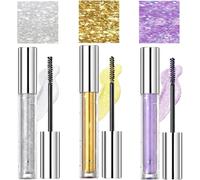 Cap-Mascara Pailleté, Mascara Coloré, Maquillage Longue Tenue Volumateur Et Allongeant, Adapté Au Maquillage De Voyage Quotidien, Aux Fêtes, Aux Mariages, 3 Couleurs De