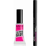 Cap-Nyx Professional Makeup, Pack Duo, Colle Fixatrice ¿¿ Sourcils The Brow Glue, Teinte : Transparente + Feutre ¿¿ Sourcils Lift & Snatch, Teinte : Espresso (08), Waterproof, Sans Transfert