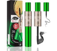 Cap-Set Mascara Et Eyeliner Waterproof Longue Durée 4d Fibre Soie, Eye Liner Noir Anti-Taches Et Sans Grumeaux Pour Des Cils Plus Longs Et Volumineux, Maquillage Des Yeux Naturels