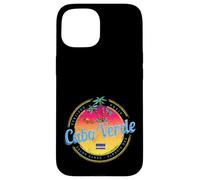 Cap-Vert île Coucher de Soleil rétro Palmier Souvenir Coque pour iPhone 15