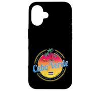 Cap-Vert île Coucher de Soleil rétro Palmier Souvenir Coque pour iPhone 16