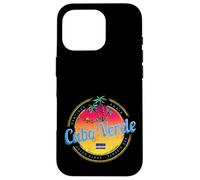 Cap-Vert île Coucher de Soleil rétro Palmier Souvenir Coque pour iPhone 16 Pro