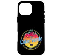 Cap-Vert île Coucher de Soleil rétro Palmier Souvenir Coque pour iPhone 16 Pro Max