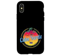 Cap-Vert île Coucher de Soleil rétro Palmier Souvenir Coque pour iPhone X/XS