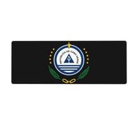 Cap-Vert Tapis Pour Clavier Complet Avec Motif D'Écusson Military| Bord Cousu| Adapté Aux Ordinateurs Portables/Bureaux À Domicile| Antidérapant| Durable Et Écologique