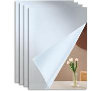 CAP-Wenrescry 4 Pièces Miroirs Adhésifs Muraux en Acrylique - Décoration Murale Pratique, Anti-Humidité et Résistant aux Chocs, Format A4 pour Salle de Bain et Chambre