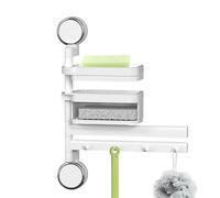 Capacité de charge de 541 g - Porte-savon et serviette, porte-serviettes mural de salle de bain, porte-savon rotatif à 180° et crochets | Organiseur multifonction pour serviettes de bain et entrée