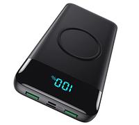 【Capacité Réelle élevée 26800mAh】 Batterie Externe sans Fil Power Bank Induction Chargeur Portable Wireless avec 3 Ports USB Sortie et 2 Entrées Charger Les pour iPhone Samsung et Autres (Noir Mat)