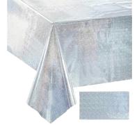 Capaneus 1 pièce Argent Nappe Scintillante Anniversaire,Nappe Anniversaire Enfant,décoration Anniversaire Fille,décorations de fête Eurovision Song Contest