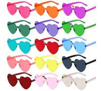 Capaneus 15 PCS Lunette Coeur, Fête Lunettes de Soleil Coeur, Coeur Lunette Festival Enfants Adultes, Coeur Lunettes Party pour Accessoires Anniversaire, Photo Props, Evjf, Mariage, Fête Accessoires
