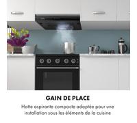 Capannina Hotte escamotable 60cm 166m³/h acier inoxydable noir C
