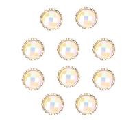 CAPASTEC 10 Boutons Ronds Fantaisie, Boutons À Tige En Plastique, Blanc Nacré
