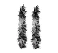 CAPASTEC 2 Pièces Plumeau Jeux pour Chat Plume Rechange pour Baguette Canne à Pêche Chats Interactive Intérieur Entraînement Kit Gris, Noir