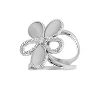 CAPASTEC Anneau D'écharpe Accessoire Élégant Épingle D'écharpe Pour Femmes Design Fleur De L'Oeil de chat Ton Argenté