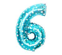 CAPASTEC Ballons Bleus 32 Pouces Numéro 6 Ballon Hélium Grand Numéro Ballon Pour Anniversaire Filles Garçon Décoration Fête Anniversaire