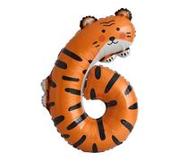 CAPASTEC Ballons Chiffres, Ballon Numérique Imprimé Animal, Feuille 40 Pouces, Décoration Pour Fête, Coloré, 1 Pc Chiffre 6