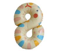 CAPASTEC Ballons Chiffres, Ballon Numérique Imprimé Animal, Feuille 40 Pouces, Décoration Pour Fête, Coloré, 1 Pc Chiffre 8