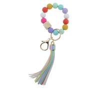 CAPASTEC Bracelet Porte-Clés Multicolore 1 Pc Pour Femmes En Bois Alliage | Bois, Acrylique, PU, Alliage, 16X8X1,8 Cm, Cordon Double Extensible, Pour Accès Facile Aux Clés, Pour Femmes