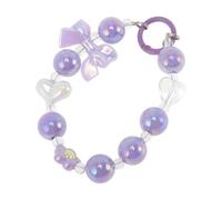 CAPASTEC Bretelles De Sac À Main, Nœud Coeur Fleur avec Fermoir Ronde, Chaîne De Prolongation De Sac, Bretelles De Remplacement pour Pochettes, Violet, 1 Pc