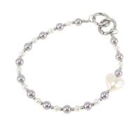 CAPASTEC Bretelles De Sac À Main, Perle Courte À Double Fermoir, Chaîne De Prolongateur De Sac, Bretelles De Remplacement pour Pochettes, Gris, Blanc, 1 Pc