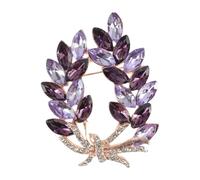 CAPASTEC Broche À Bande De Fleurs, Vintage Élégante En Cristal, Tendance, Badge, Accessoires, Bijoux, Boutons En Strass, Fleur Violette