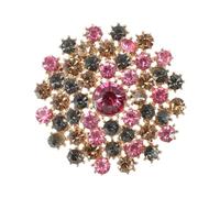 CAPASTEC Broche À Bandes Fleuries, Vintage Élégante Et Unique En Cristal, Mode, Badge Épingle, Accessoires Bijoux Cadeaux, Bouton À Strass, Pissenlits Colorés