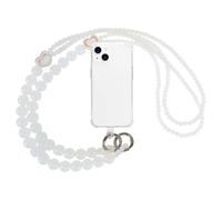 CAPASTEC Chaîne De Téléphone, Accessoire De Téléphone Décoratif En Perles Acryliques Tendance, Cordon De Téléphone, Bandoulière Universelle Pour Téléphones Portables, Blanc Transparent