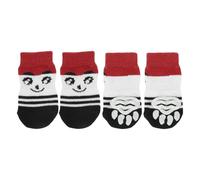 CAPASTEC Chaussettes Chiens Anti-Dérapantes Mélange Couleurs Chaussette Chien Chat Animal Domestique Protection Pattes Traction Grâce Au Gel Silicone Chiens Chats 1 Set(4 Pcs) Moyen