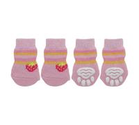 CAPASTEC Chaussettes pour Chiens Anti-Dérapantes Chaussettes pour Chiens Et Chats Protection des Pattes Et Adhérence Grâce Au Gel De Silicone pour Chiens Et Chats 1 Set(4 Pcs) Rose Moyen