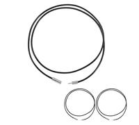 CAPASTEC Collier En Cuir, Corde Cirée Cryptée, Chaîne En Corde Cirée De Qualité Supérieur, Collier En Cuir Pour Pendentifs, 3 Pièces Noir 50x1,5cm