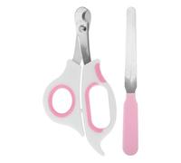 CAPASTEC Coupe-Griffes avec Sécurité Et Lime pour Animaux, 1 Kit | Blanc Et Rose, Acier Inoxydable, PP, 38.8g Et 8.2g, 14x7x1cm Et 14x1.5cm