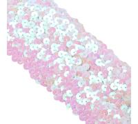 CAPASTEC Lame À Paillettes, Garniture À Paillettes Trois Rangées, Pour Cadeau Décoration DIY, Coloré, Blanc