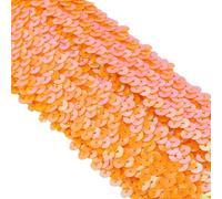 CAPASTEC Lame À Paillettes, Garniture À Paillettes Trois Rangées, Pour Décoration Cadeau DIY, Orange Jaune