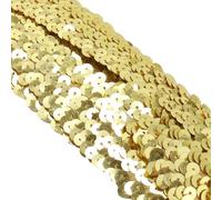 CAPASTEC Lame À Paillettes, Garniture À Paillettes Trois Rangées, Pour Décoration Cadeau DIY, Ton Or