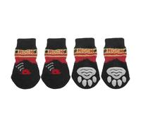 CAPASTEC Lot de 4 chaussettes antidérapantes pour chiens, chats, animaux de compagnie, protection des pattes et adhérence grâce au gel de silicone, pour chiens et chats, 1 jeu (4 pièces), noires