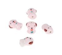 CAPASTEC Perles En Céramique, Charm En Porcelaine Chiot, Perles En Céramique Esthétiques Pour Fabrication De Bijoux, Bracelet Bricolage Boucle D'Oreille, Rose, 5 Pcs