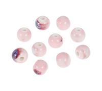 CAPASTEC Perles En Céramique, Charm En Porcelaine Florale, Perles En Céramique Esthétiques Pour La Fabrication De Bijoux, Bracelet Artisanal Boucles D'oreilles, Rose, 10 Pcs