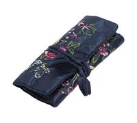 CAPASTEC Pochette À Rouler Pour Bijoux Bleu Profond 1pc Voyage En Satin