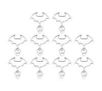 CAPASTEC Porte-Clés En Forme De Chauve-Souris, 10Pcs Porte-Clés Mousqueton, Mousqueton Avec Fermoir À Vis, Pour Accessoires Faits Main De Sacs À Main Épaule, Ton Argenté